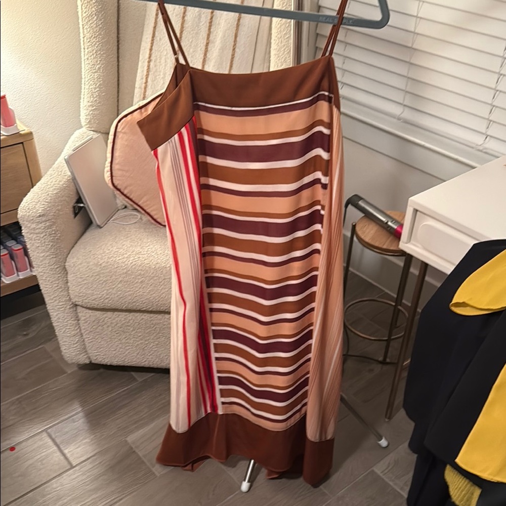 DKNY Multicolor Striped Midi Skirt